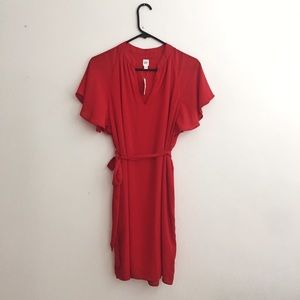NWT Gap ruffle sleeve tie waist dress